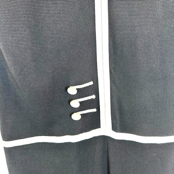 VINTAGE Mary Dobbs Sz 11 Sweater dress black white mod midi dress usa - Picture 4 of 9